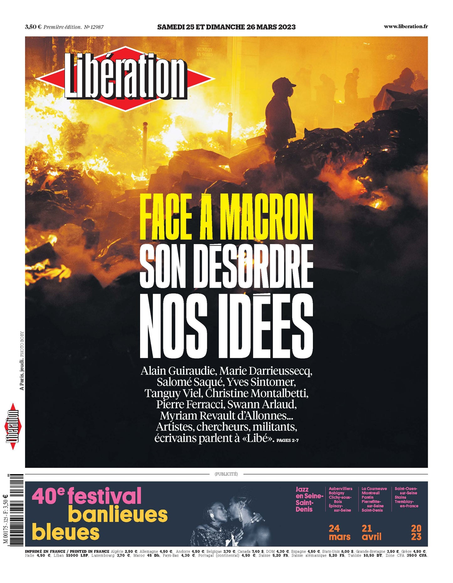 Face ¨¤ Macron, son d¨¦sordre, nos id¨¦es. 25 et 26 mars 2023