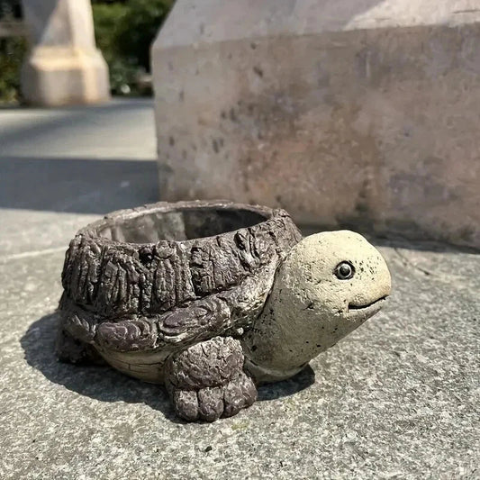 Turtle Resin Succulent Flower Pot – Cute Plant Planter for Home &amp; Office Decor